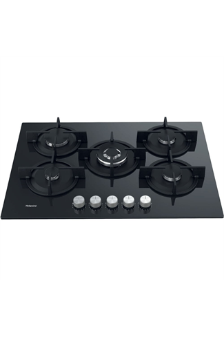 Hotpoint HGS72SBK 73cm Black Built-In Gas Hob