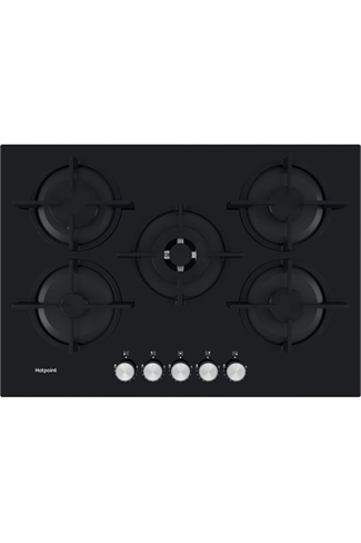 Hotpoint HGS72SBK 73cm Black Built-In Gas Hob