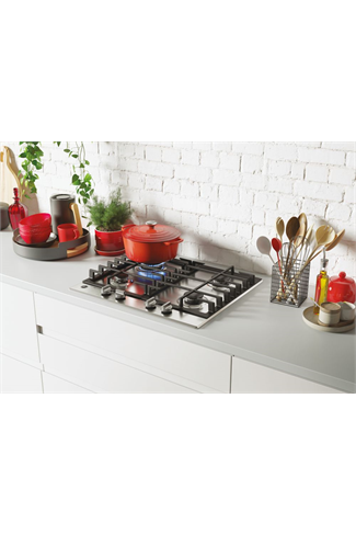 Hoover HHG6BRK3X 60cm Stainless Steel Built-In Gas Hob