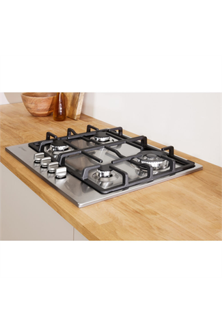 Indesit THP641W/IX/I 59cm Stainless Steel Built-In Gas Hob