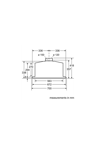 NEFF N50 D57MH56N0B Stainless Steel 70cm Integrated Canopy Hood