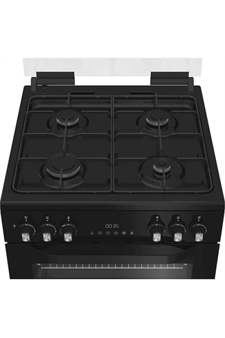 Hotpoint HDD6GDC2B1 60cm Freestanding Dual Fuel Double Cooker Black