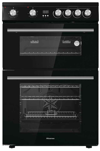 Hisense HDE3211BBUK Black 60cm Double Oven Electric Cooker with Ceramic Hob