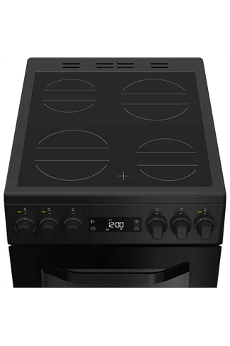 Hotpoint HDE5VDCB Black 50cm Freestanding Electric Double Cooker with Ceramic Hob