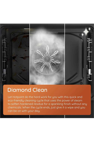 Hotpoint HDE5VDCB Black 50cm Freestanding Electric Double Cooker with Ceramic Hob