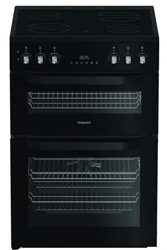 Hotpoint HDE6VDC2B1 60cm Black Double Oven Electric Cooker