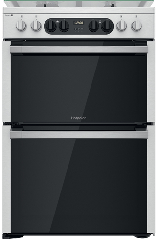 Hotpoint HDM67G8C2CX/UK 60cm Stainless Steel Double Oven Dual Fuel Cooker 