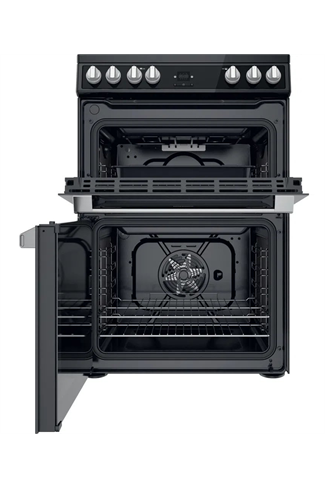 Hotpoint HDT67V9H2CB/UK 60cm Black Double Oven Electric Cooker