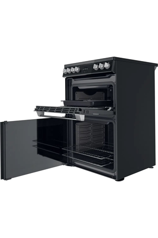 Hotpoint HDT67V9H2CB/UK 60cm Black Double Oven Electric Cooker