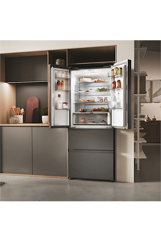 Haier HFR3718ENMD 402L Dark Inox Total No Frost Fridge Freezer