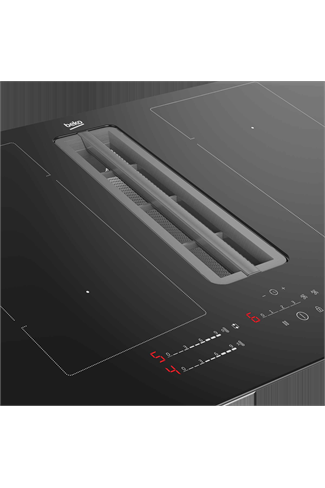 Beko HIXI84700UP 82cm Induction Hob with Integrated Extractor Black