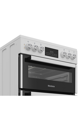 Blomberg HKRN651W White 60cm Double Oven Electric Cooker with Vitroceramic Hob