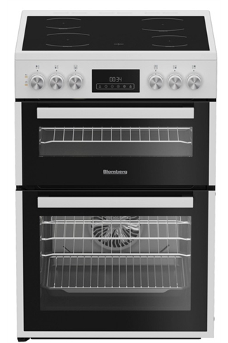Blomberg HKRN651W White 60cm Double Oven Electric Cooker with Vitroceramic Hob