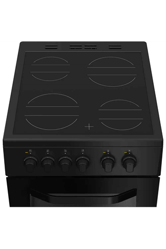 Hotpoint HTE5VCB Black 50cm Freestanding Electric Twin Cavity Cooker with Ceramic Hob