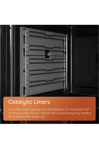 Hotpoint HTE5VCB Black 50cm Freestanding Electric Twin Cavity Cooker with Ceramic Hob