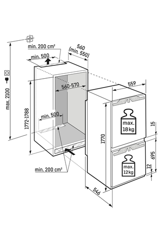 Liebherr ICNE5103 55cm 70/30 Integrated Fridge Freezer