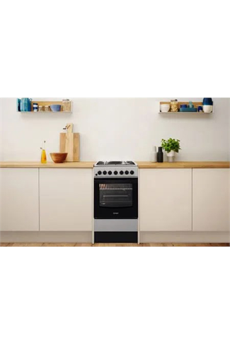 Indesit IS5G4PHSS 50cm Inox Single Oven Dual Fuel Cooker