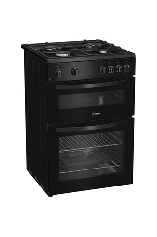 Indesit ITG6GB 60cm Gas Twin Cavity Cooker Black