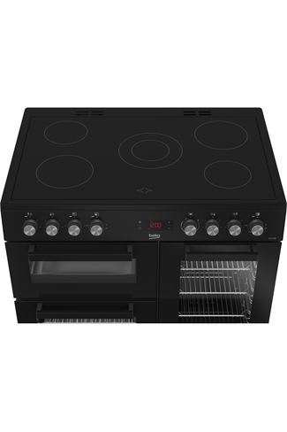 Beko KDVC90K Black 90cm Double Oven Electric Range Cooker with 5 Zone Ceramic Hob