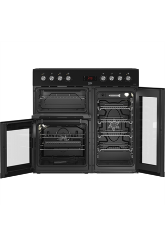 Beko KDVC90K Black 90cm Double Oven Electric Range Cooker with 5 Zone Ceramic Hob