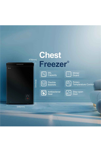 Fridgemaster MCF96EB 54.6cm Black 95L Chest Freezer