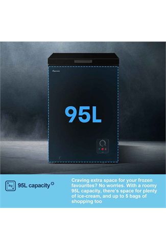 Fridgemaster MCF96EB 54.6cm Black 95L Chest Freezer