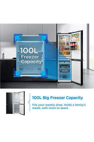 Midea MDRB379FGD30 54.7cm Black 60/40 Total No Frost Fridge Freezer