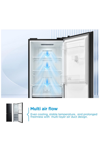 Midea MDRB379FGD30 54.7cm Black 60/40 Total No Frost Fridge Freezer
