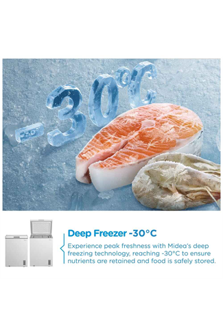 Midea MDRC211FZE01 White 143L Static Chest Freezer