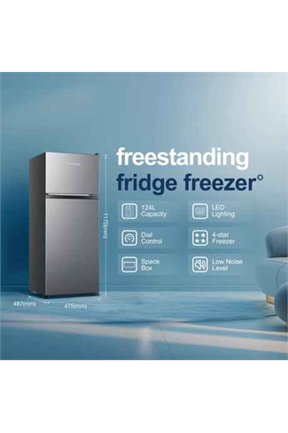 Fridgemaster SMTM48120ES 47.5cm Silver 70/30 Fridge Freezer