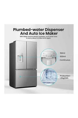 Hisense RF815N4SESE 634L Silver American Style Total No Frost Fridge Freezer
