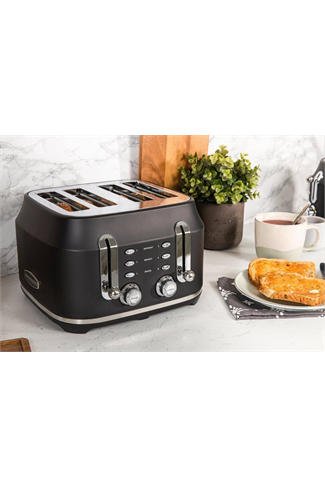 Rangemaster RMCL4S201BK Matte Black 4 Slice Toaster