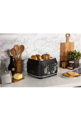 Rangemaster RMCL4S201BK Matte Black 4 Slice Toaster