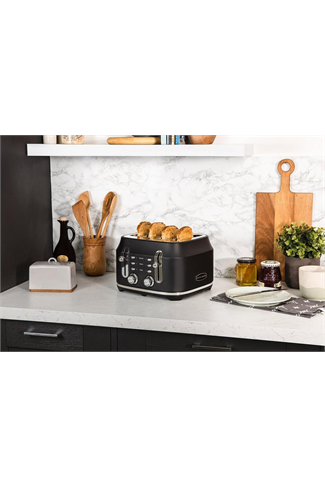 Rangemaster RMCL4S201BK Matte Black 4 Slice Toaster