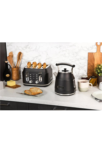 Rangemaster RMCL4S201BK Matte Black 4 Slice Toaster