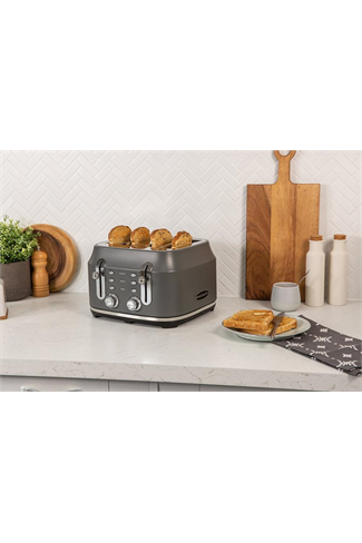 Rangemaster RMCL4S201GY Matte Slate Grey 4 Slice Toaster