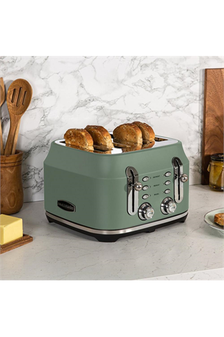 Rangemaster RMCL4S201MG Mineral Green 4 Slice Toaster 