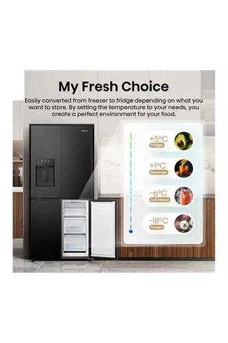 Hisense RQ5P470SYFD 483L Black Total No Frost American Fridge Freezer