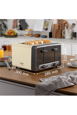 Bosch TAT4P447GB Cream 4 Slice Toaster
