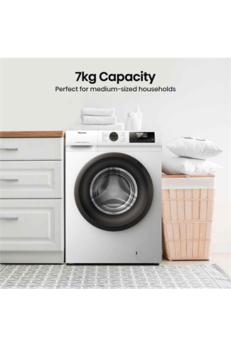 Hisense WF1Q7021BW White 7kg 1200 Spin Steam Washing Machine A Rated