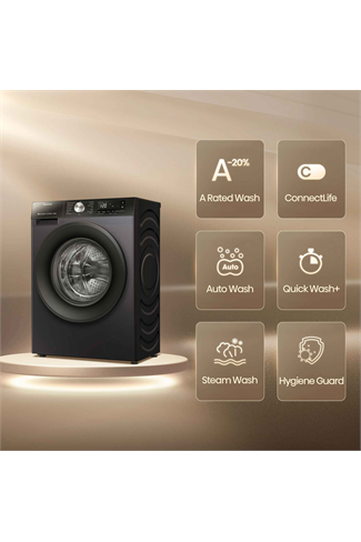Hisense WF3S1043BB3 10.5kg 1400 Spin Steam Washing Machine Black