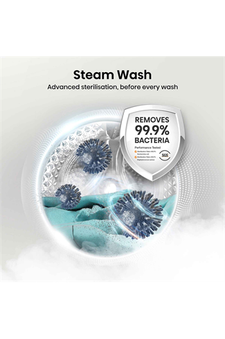 Hisense WF3S1043BB3 10.5kg 1400 Spin Steam Washing Machine Black