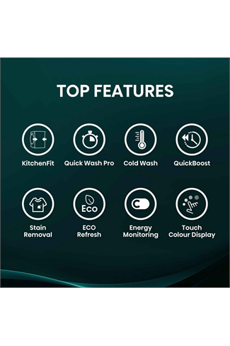 Hisense WF5I9043BWFS 9kg 1400 Spin KitchenFit Washing Machine White