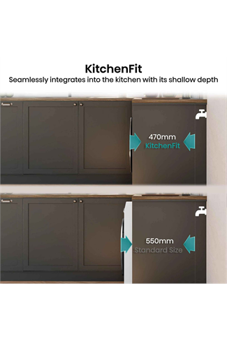 Hisense WF5I9043BWFS 9kg 1400 Spin KitchenFit Washing Machine White