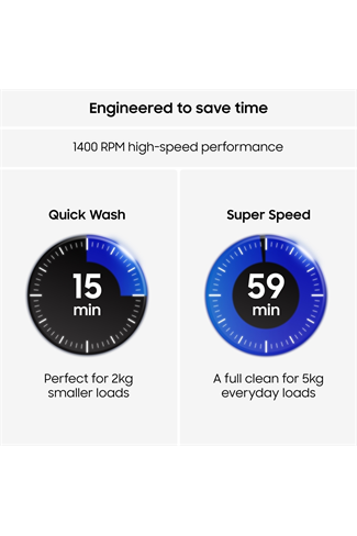 Samsung WW10FG5U34ABEU 10kg 1400 Spin Washing Machine - Black