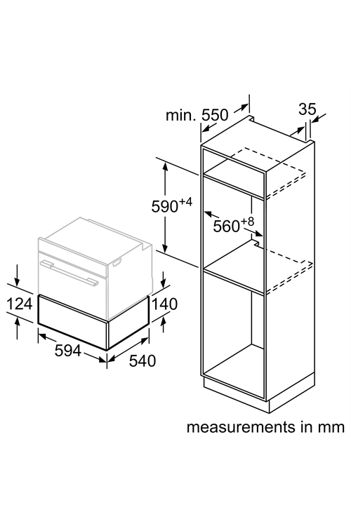 Bosch Serie 6 BIC510NS0B BuiltIn Warming Drawer Kitchen Economy