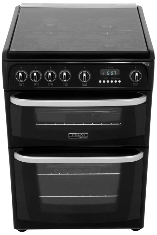 Cannon CH60GCIK 60cm Black Double Oven Gas Cooker Kitchen Economy
