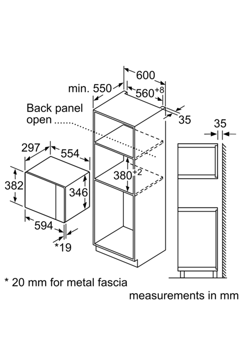 Bosch BEL523MS0B BuiltIn 800W 20L Microwave With Grill Kitchen Economy