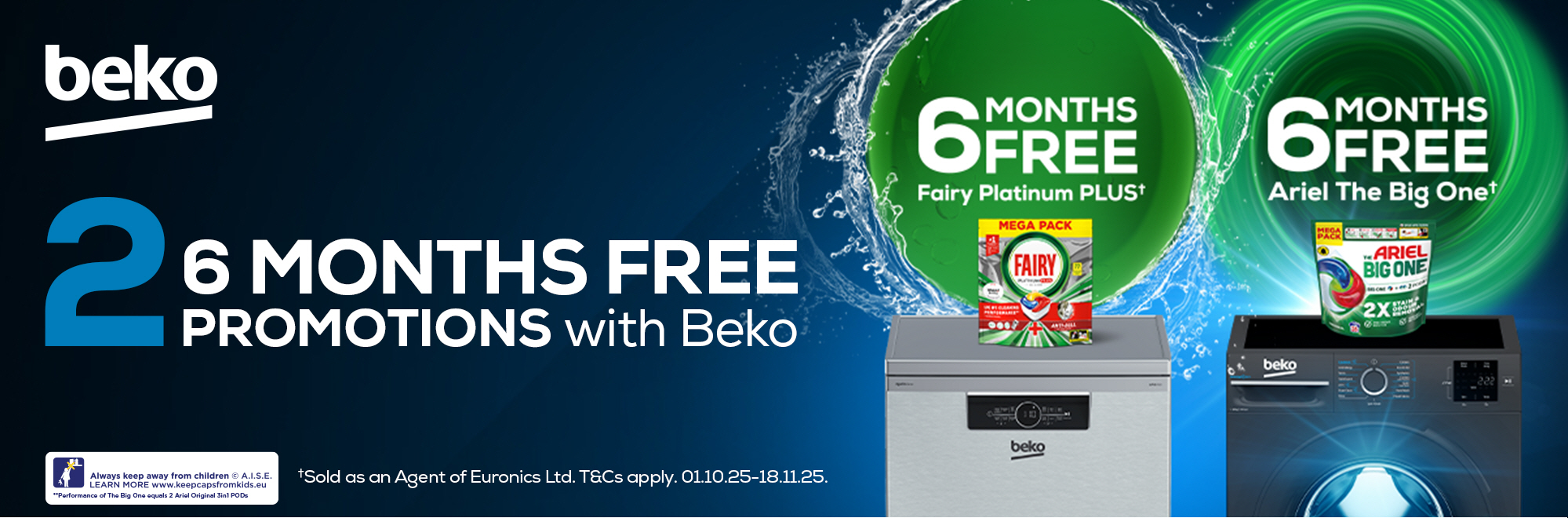 Beko Laundry & Dishwasher Promotion – Get 6 Months of Fairy or Ariel Free